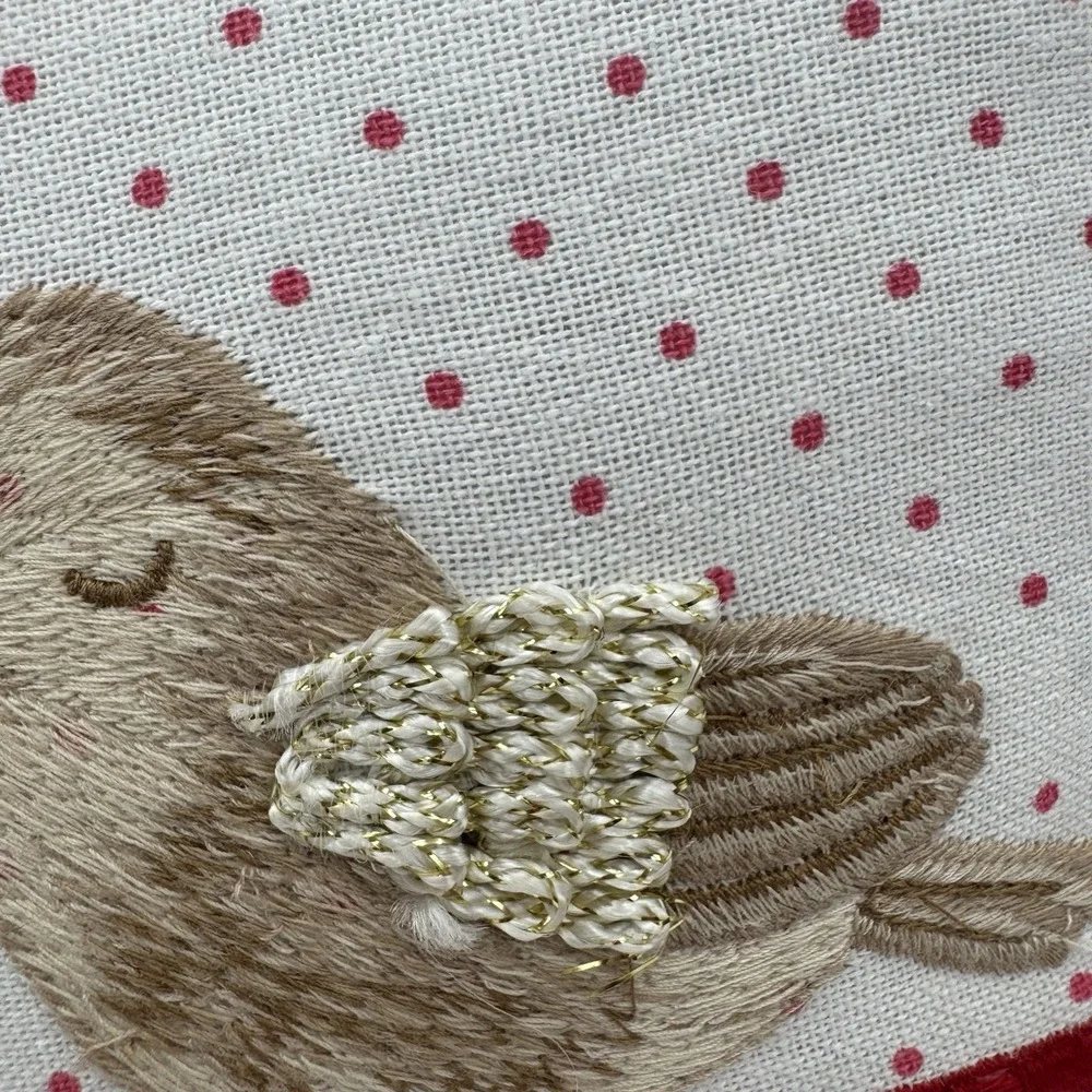 NWT Love Birds Throw Pillow Embroidered Throw Accent Toss Textured Decor